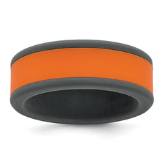 Silicone Grey with Removable Orange Center 8mm Band