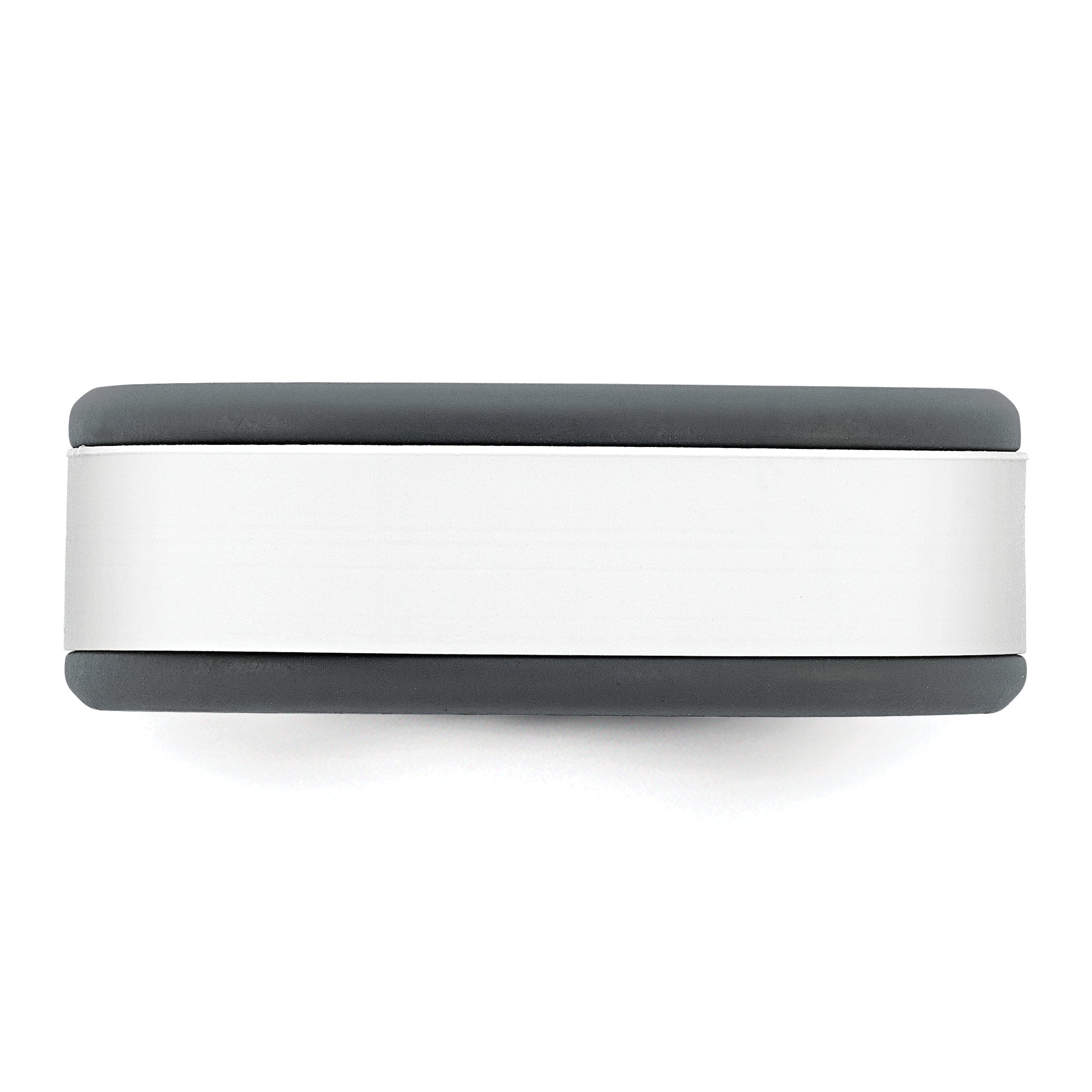 Silicone Grey with Removable White Center 8mm Band
