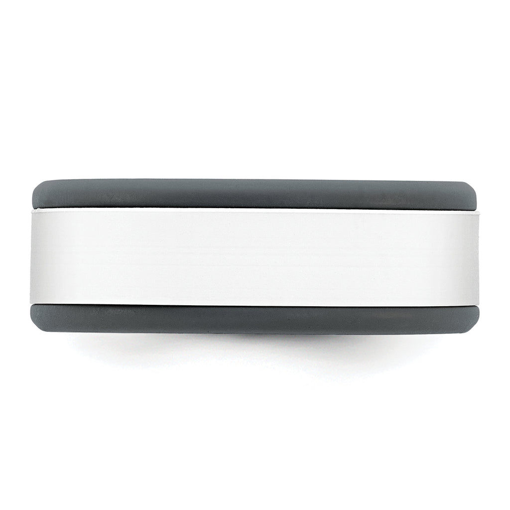 Silicone Grey with Removable White Center 8mm Band