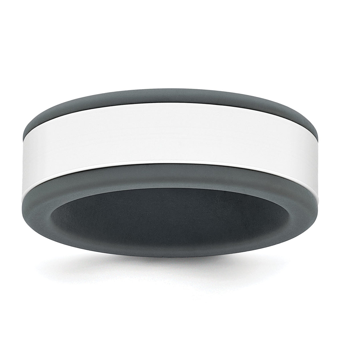 Removable Center Wedding Band in Gray & White Silicone, 8mm, Size 8–13 - Sophia Jewelers Main image