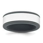Silicone Grey with Removable White Center 8mm Band