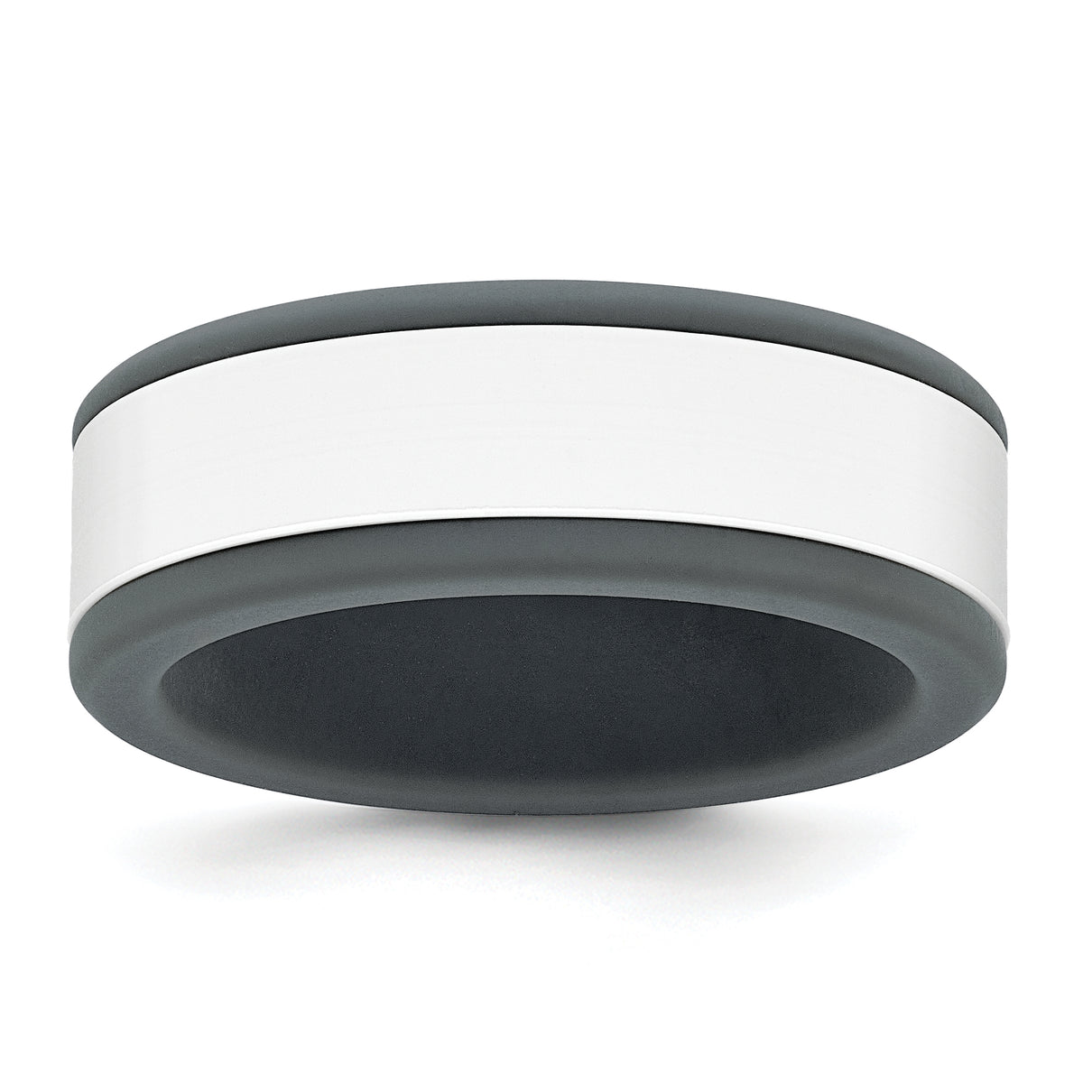 Silicone Grey with Removable White Center 8mm Band