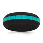 Silicone Black with Blue Grooved Center 7.50mm Band