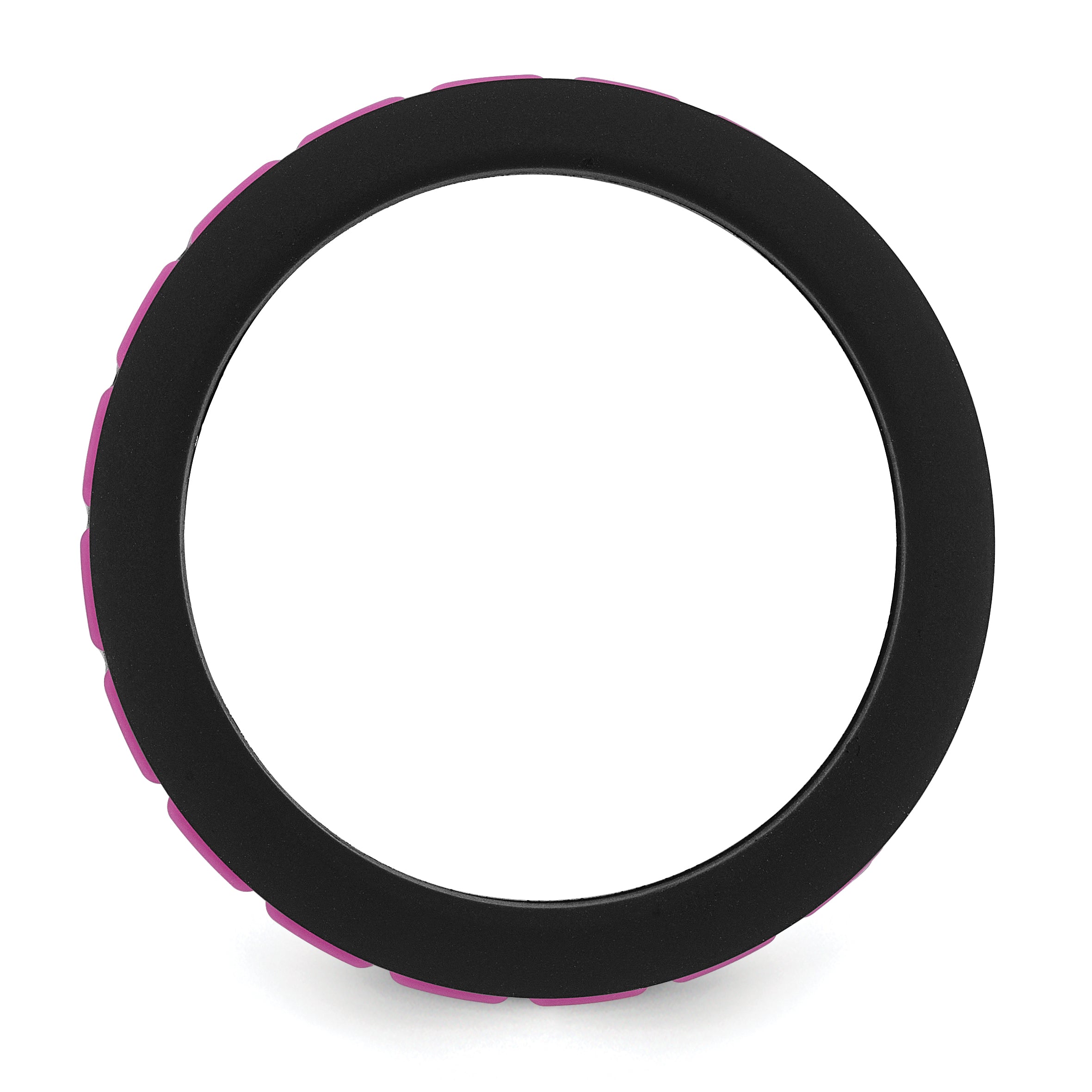 Silicone Black with Pink Grooved Center 7.50mm Band