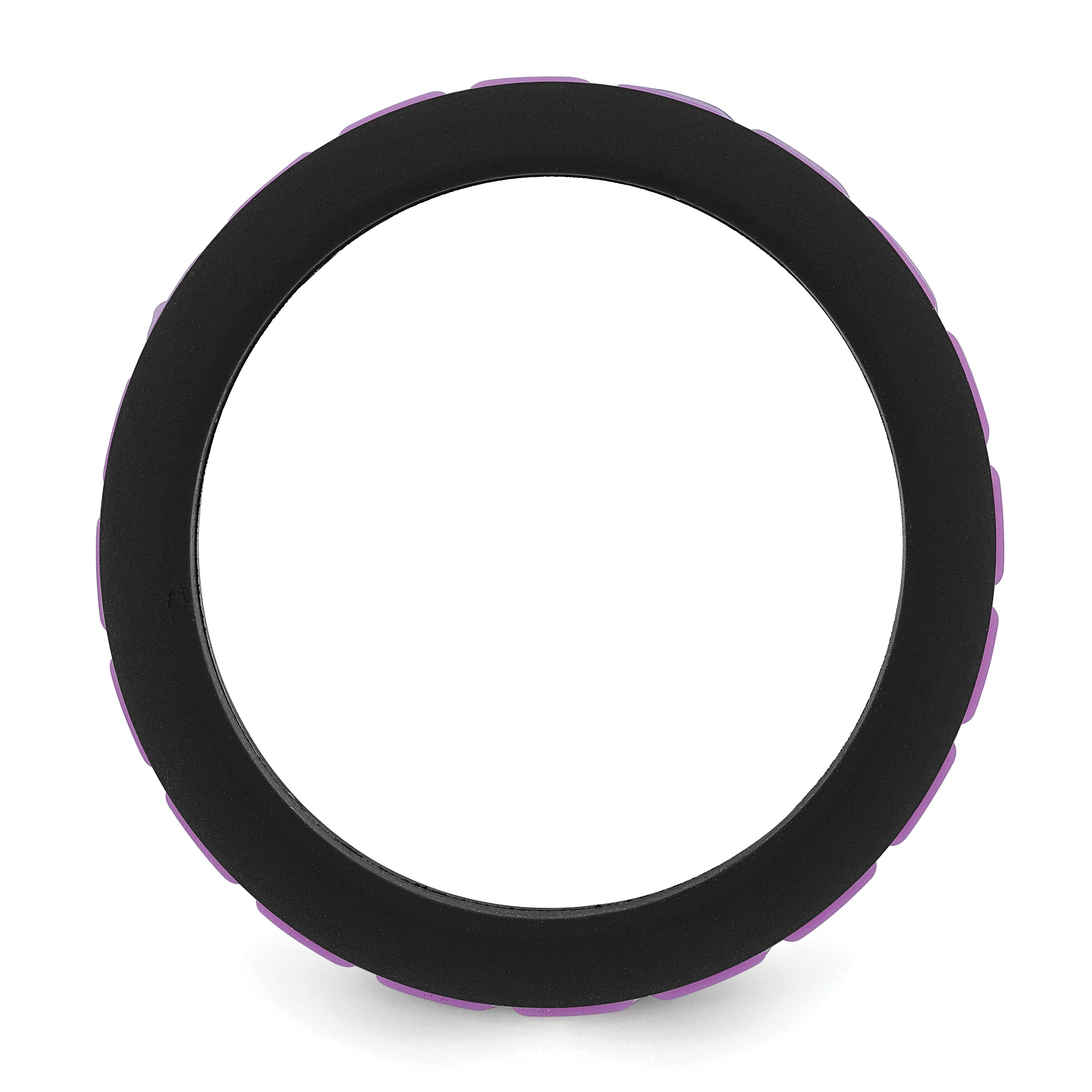 Silicone Black with Purple Grooved Center 7.50mm Band
