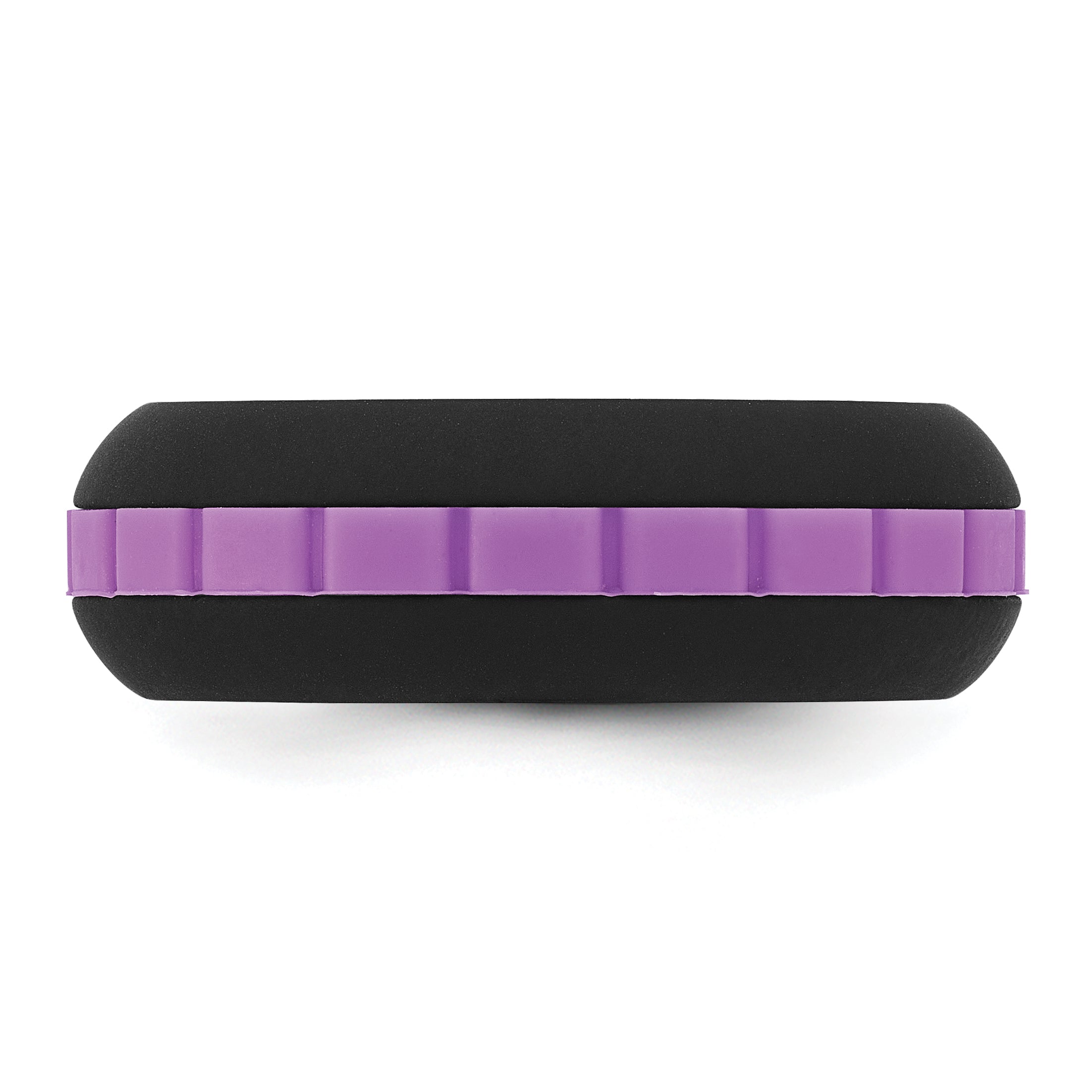 Silicone Black with Purple Grooved Center 7.50mm Band