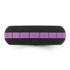 Silicone Black with Purple Grooved Center 7.50mm Band