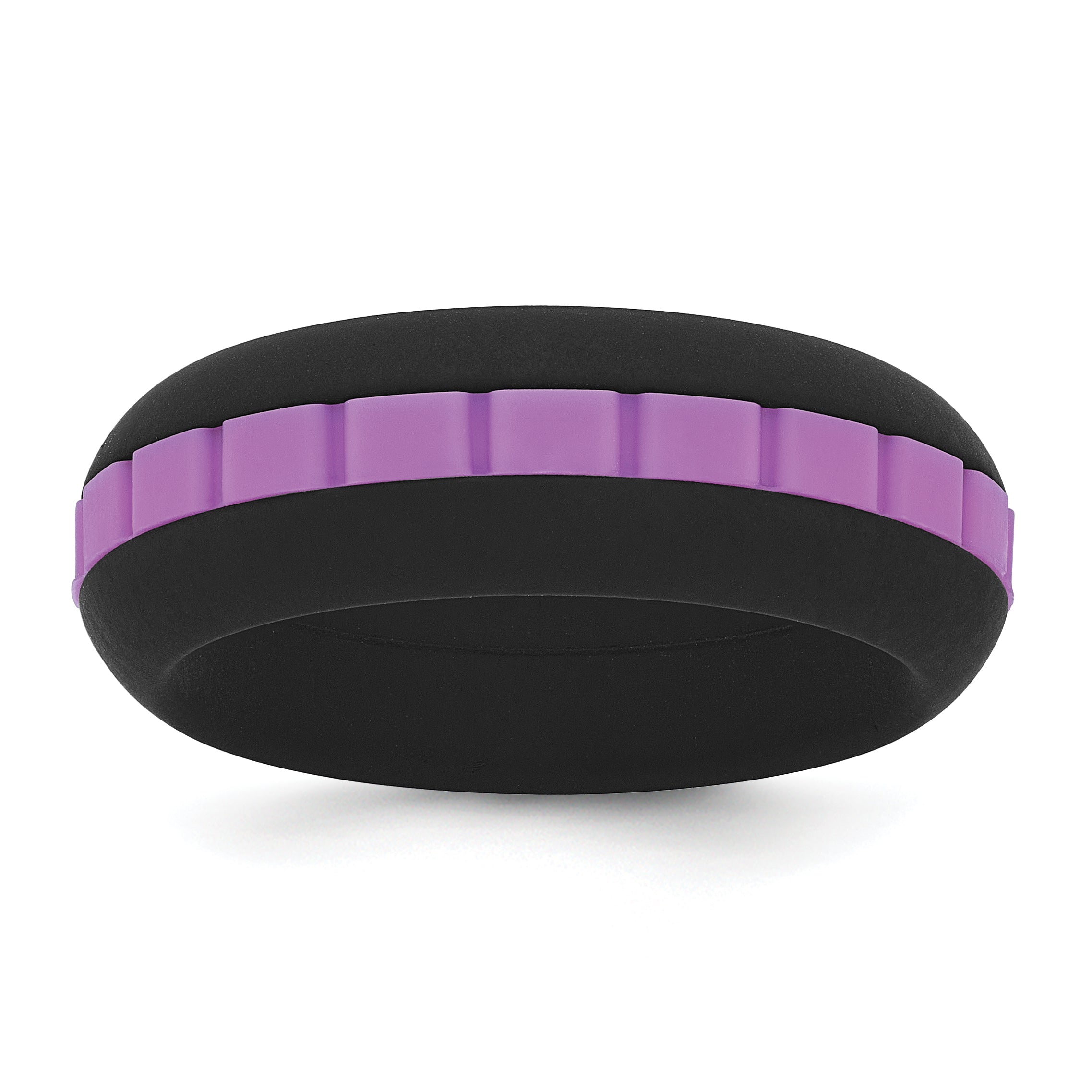 Silicone Black with Purple Grooved Center 7.50mm Band