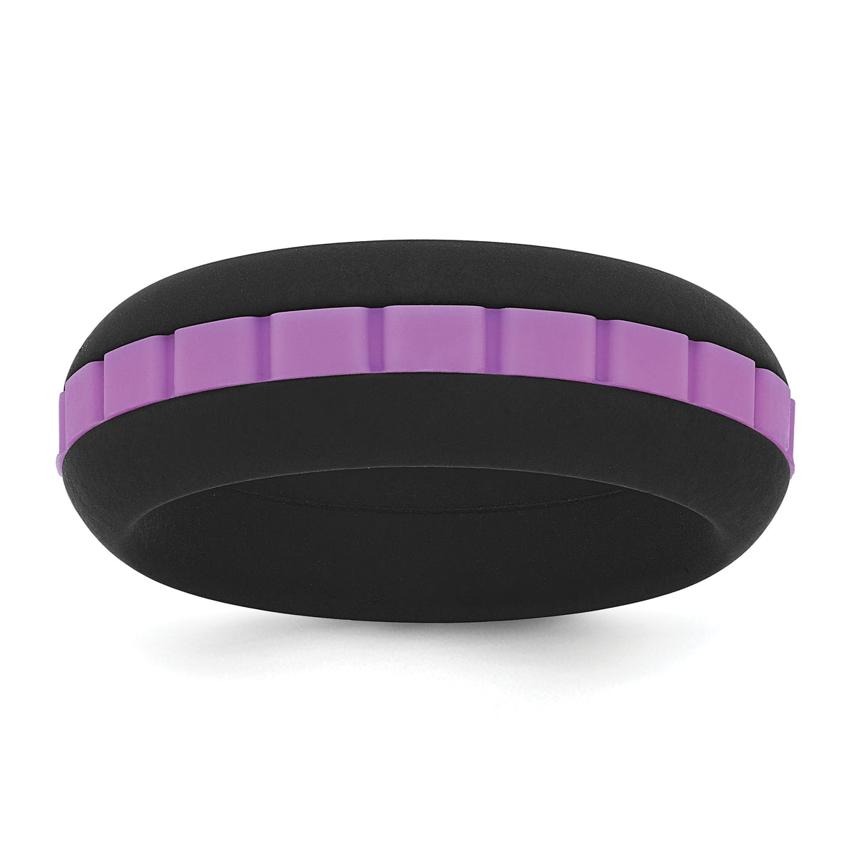 Silicone Black with Purple Grooved Center 7.50mm Band