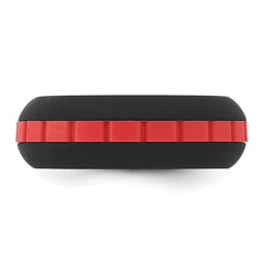 Silicone Black with Red Grooved Center 7.50mm Band