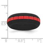 Silicone Black with Red Grooved Center 7.50mm Band