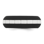 Silicone Black with White Grooved Center 7.50mm Band