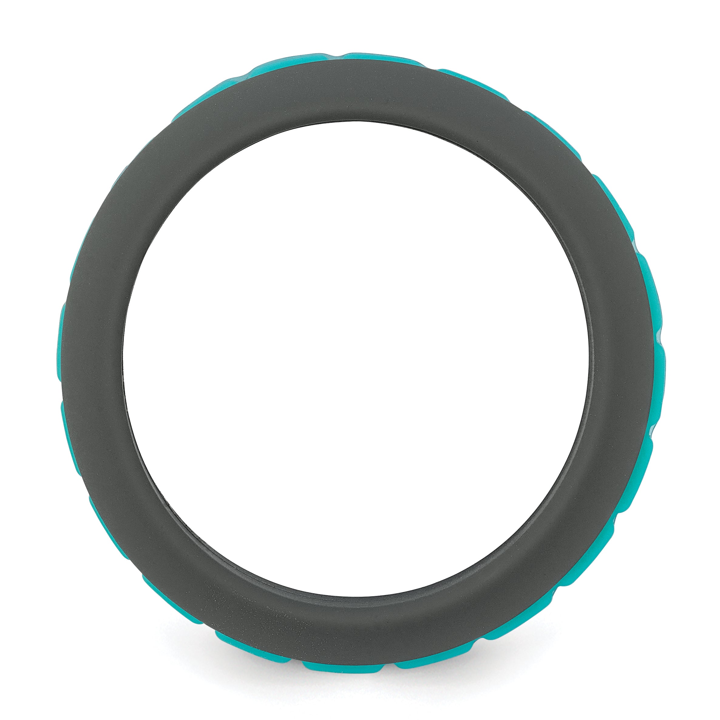 Silicone Grey with Blue Grooved Center 7.50mm Band