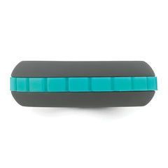 Silicone Grey with Blue Grooved Center 7.50mm Band