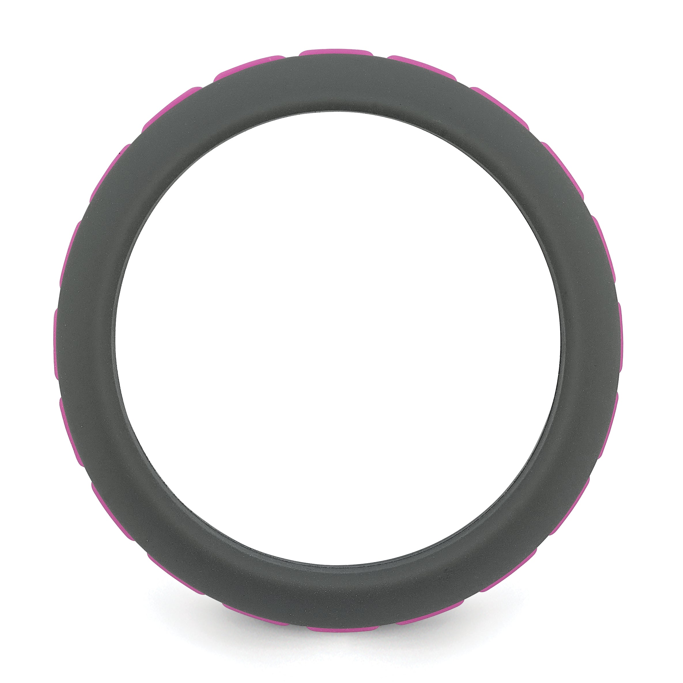 Grooved Wedding Band in Grey & Pink Silicone, 7.5mm Secondary image