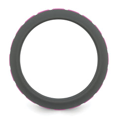 Silicone Grey with Pink Grooved Center 7.50mm Band