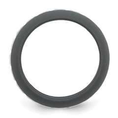 Silicone Grey with White Grooved Center 7.50mm Band