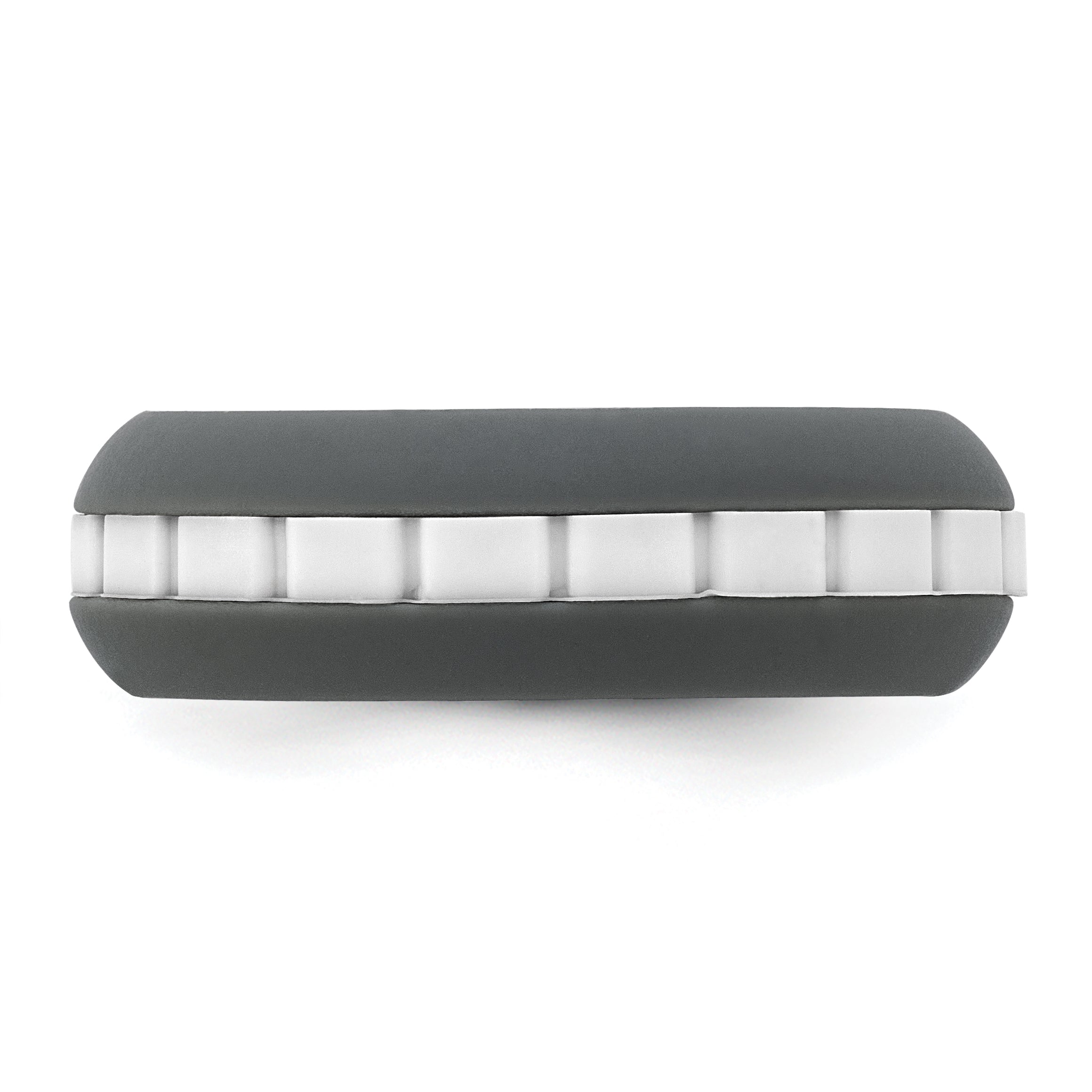 Silicone Grey with White Grooved Center 7.50mm Band