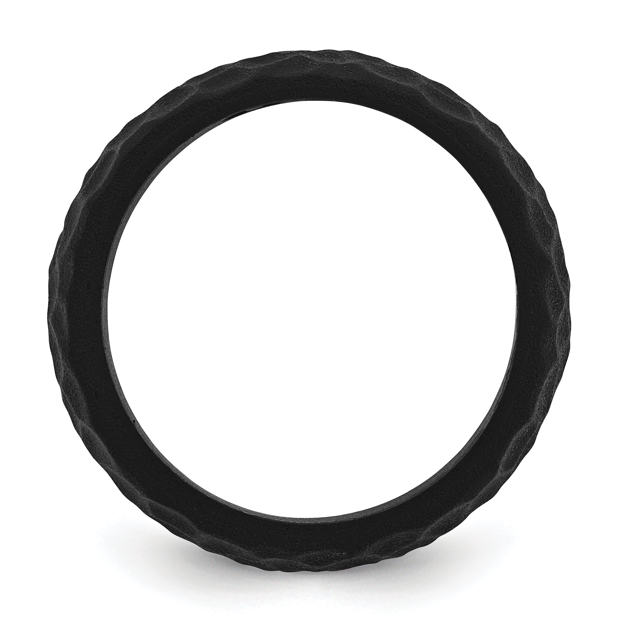 Silicone Black 8.50mm Hammered Band