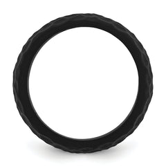 Silicone Black 8.50mm Hammered Band