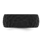 Silicone Black 8.50mm Hammered Band