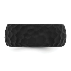 Silicone Black 8.50mm Hammered Band