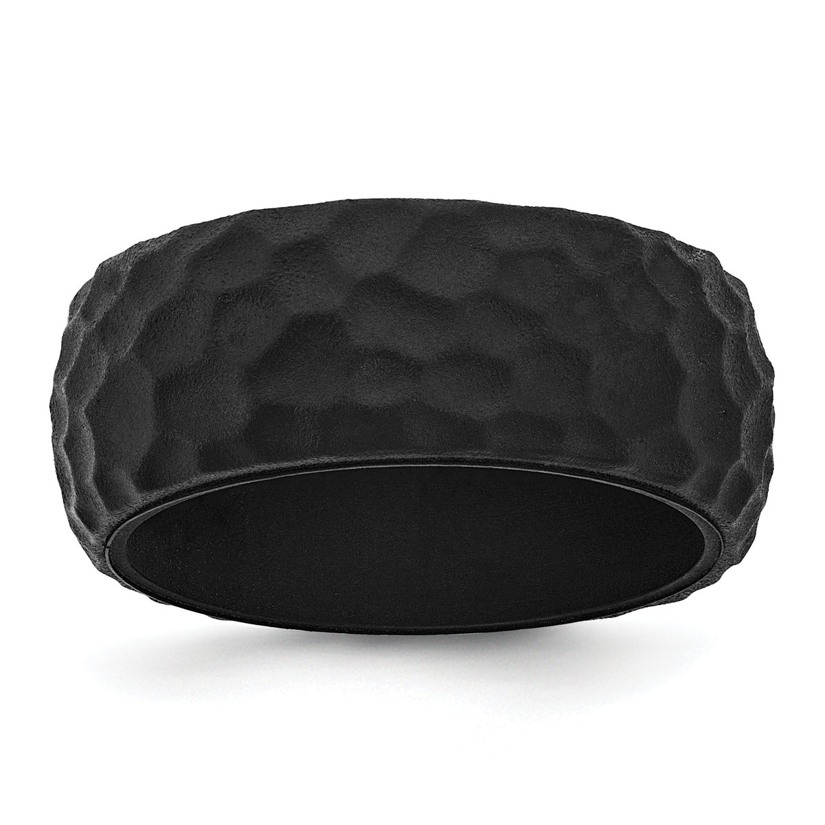 Hammered Wedding Band in Black Silicone, 8.5mm, Size 8–13 - Sophia Jewelers Main image