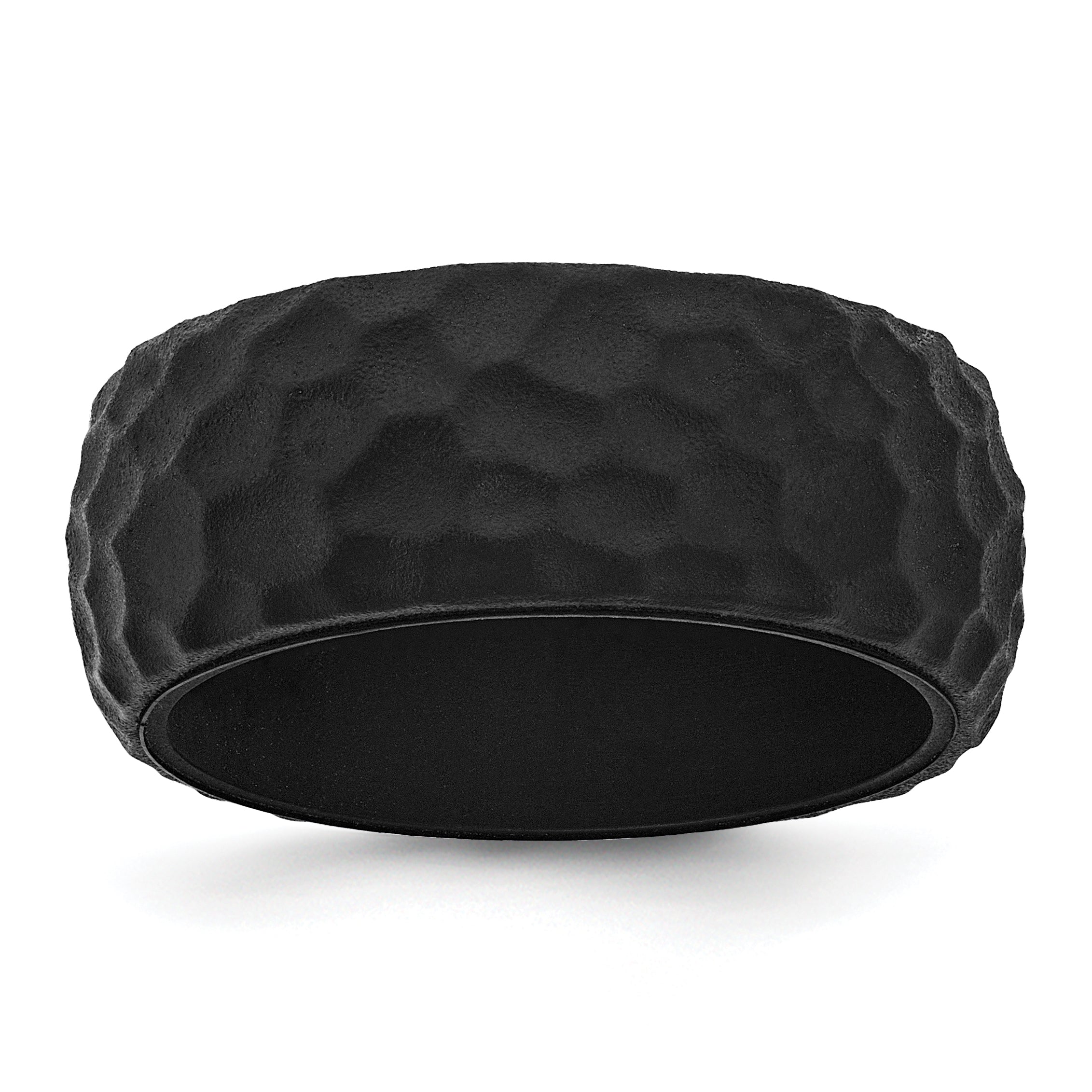 Silicone Black 8.50mm Hammered Band Main image