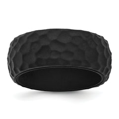 Silicone Black 8.50mm Hammered Band