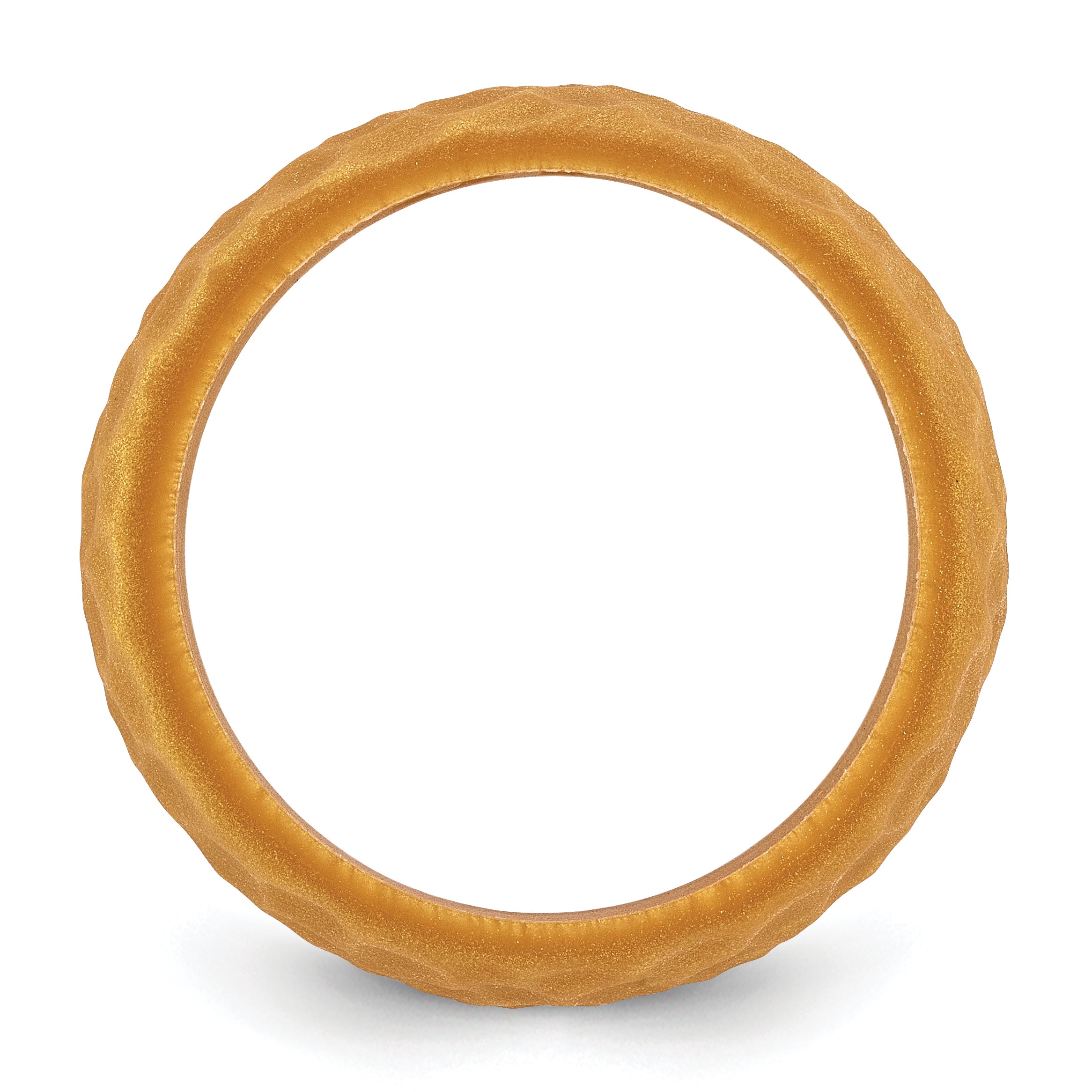 Silicone Metallic Gold 8.50mm Hammered Band