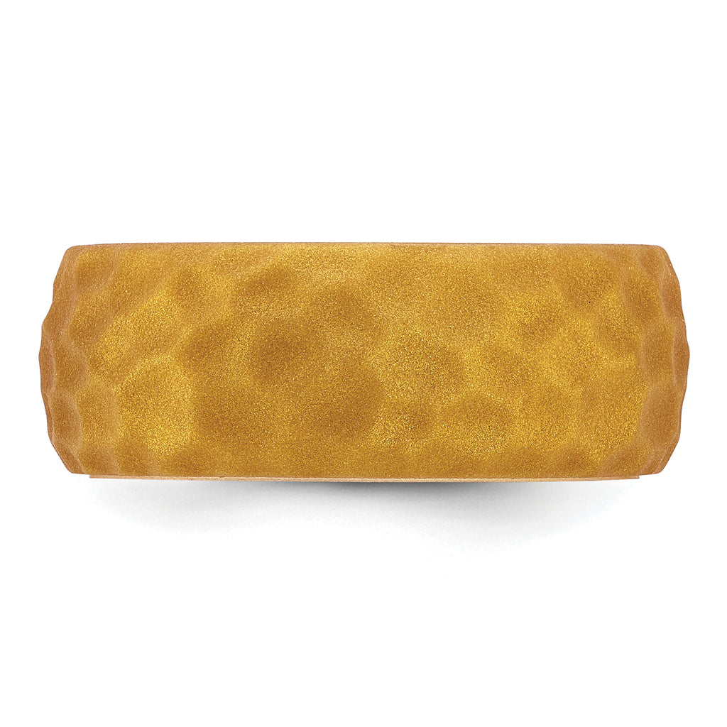 Silicone Metallic Gold 8.50mm Hammered Band