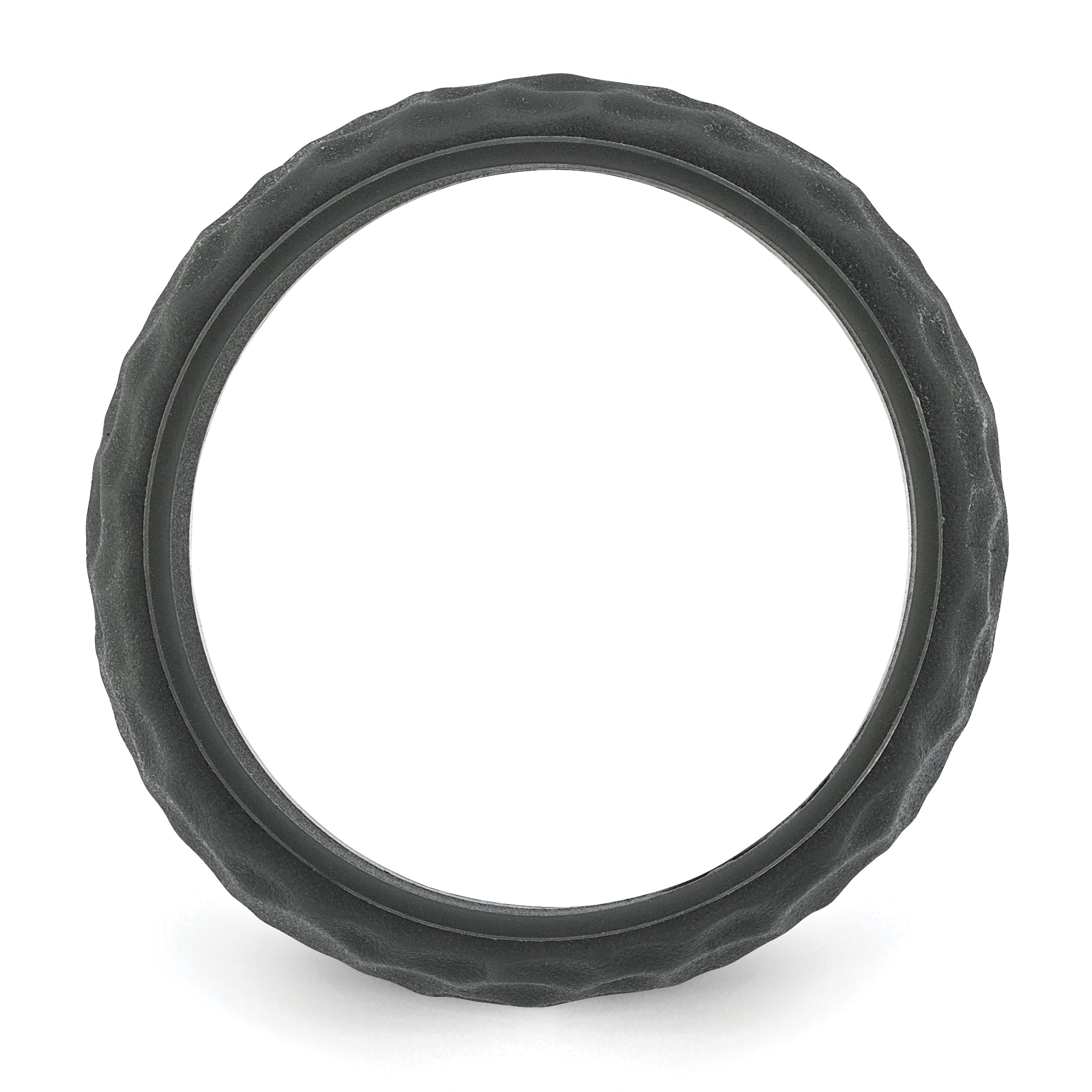 Silicone Dark Grey 8.50mm Hammered Band