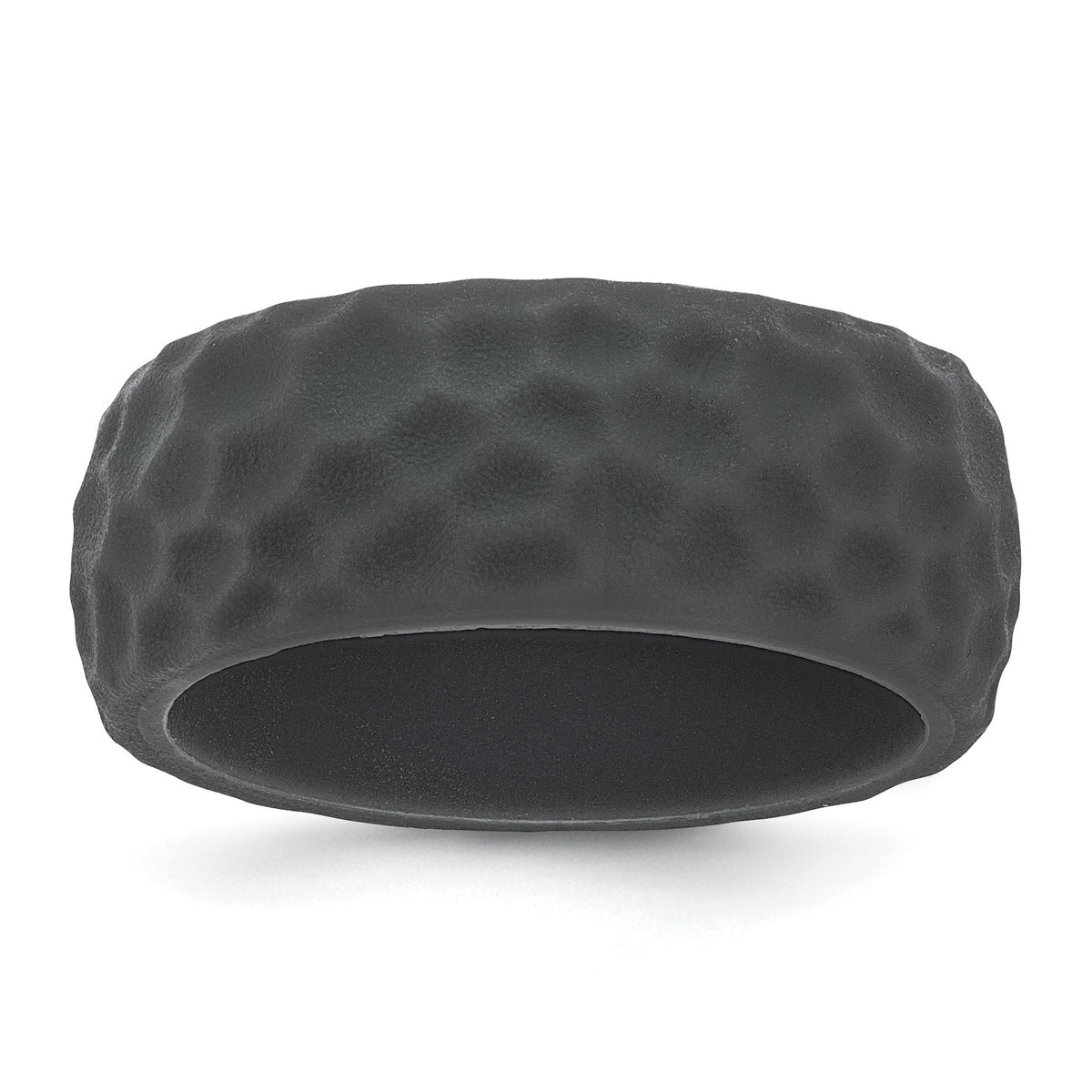 Hammered Wedding Band in Dark Gray Silicone, 8.5mm, Size 8–13 - Sophia Jewelers Main image