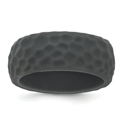 Silicone Dark Grey 8.50mm Hammered Band