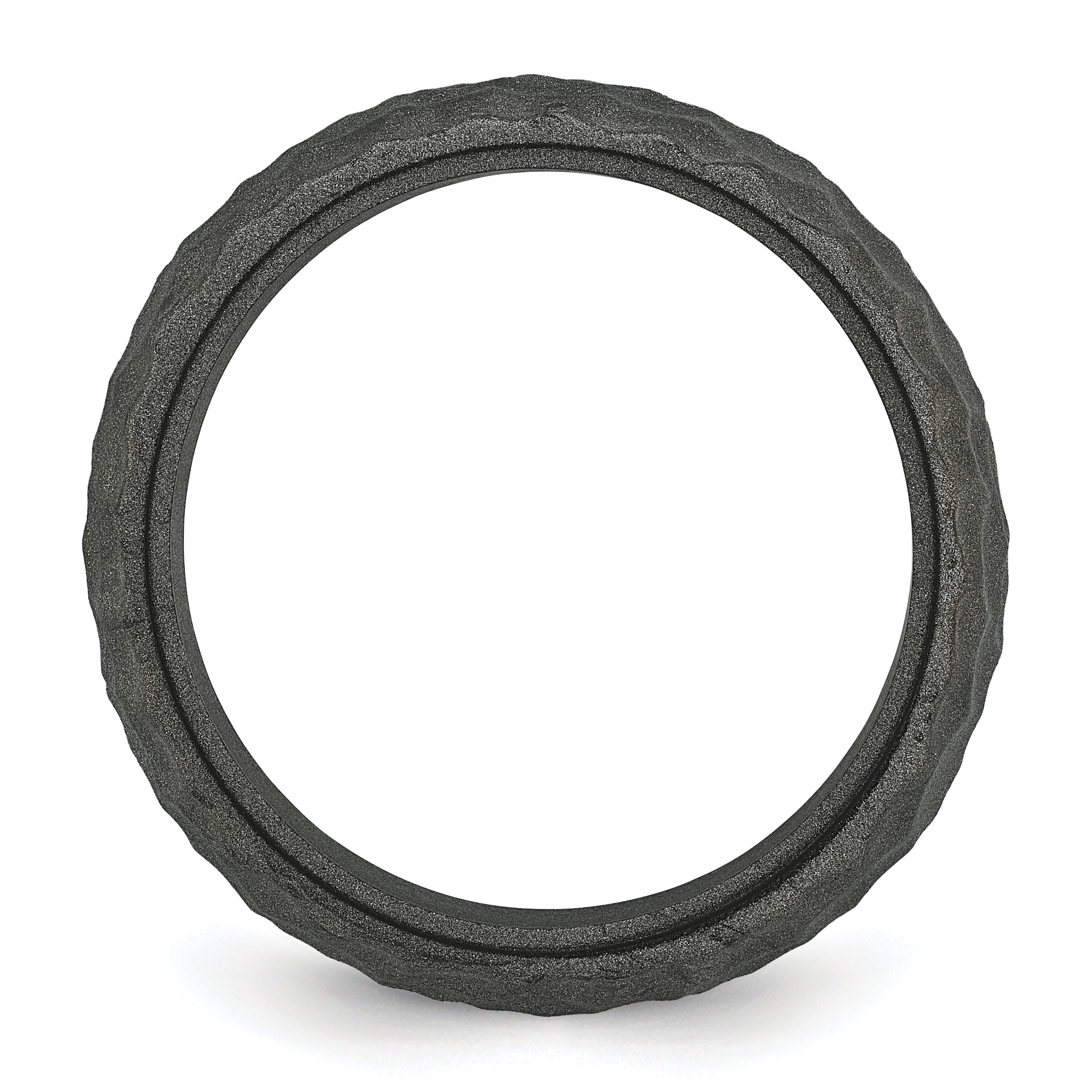 Silicone Metallic Silver 8.50mm Hammered Band