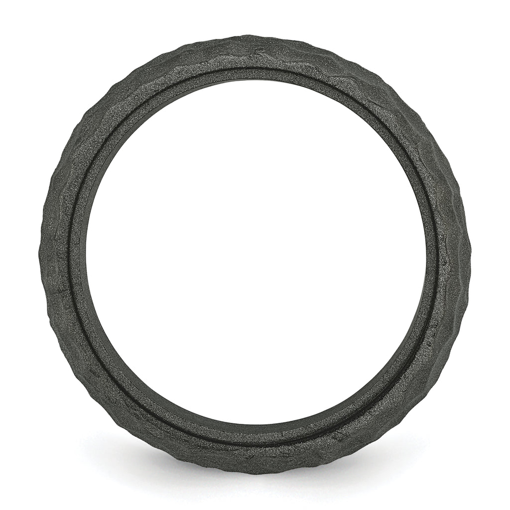 Silicone Metallic Silver 8.50mm Hammered Band