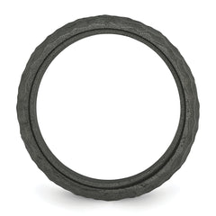 Silicone Metallic Silver 8.50mm Hammered Band