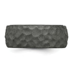 Silicone Metallic Silver 8.50mm Hammered Band