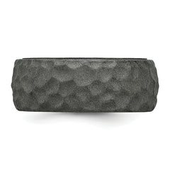 Silicone Metallic Silver 8.50mm Hammered Band