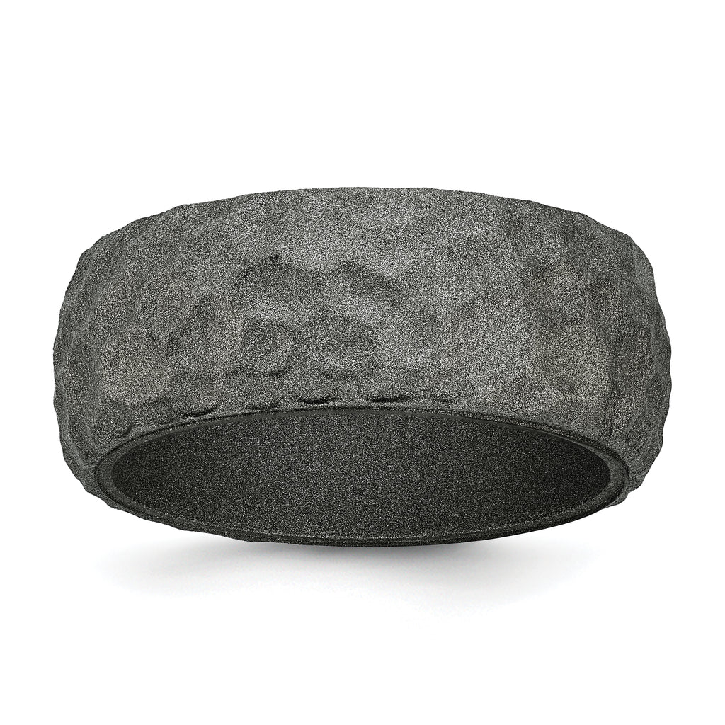 Silicone Metallic Silver 8.50mm Hammered Band