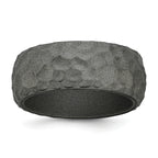 Silicone Metallic Silver 8.50mm Hammered Band