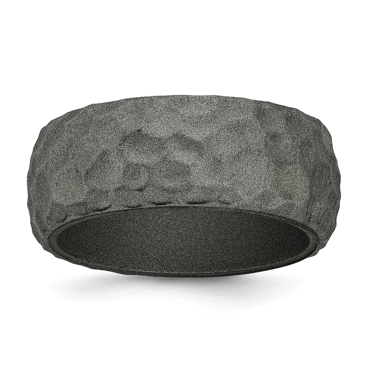 Silicone Metallic Silver 8.50mm Hammered Band