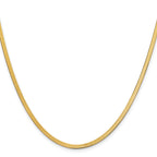 14K Yellow Gold Solid Herringbone Chain Necklace 2.5mm