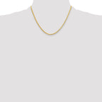 14K Yellow Gold Solid Herringbone Chain Necklace 2.5mm