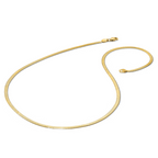 14K Yellow Gold Solid Herringbone Chain Necklace 2.5mm