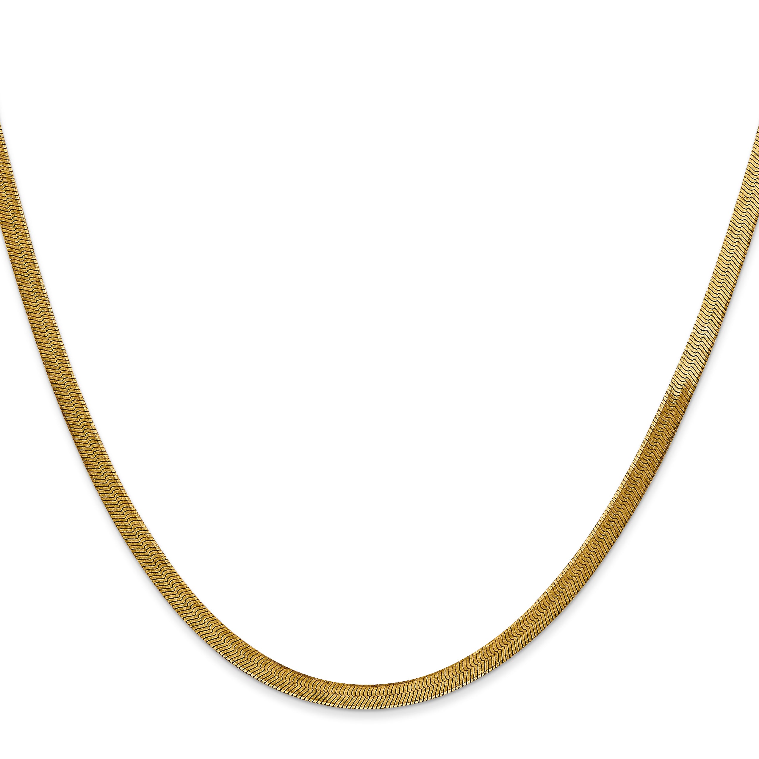 14K 8 inch 3mm Silky Herringbone with Lobster Clasp Bracelet
