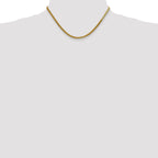 14K Yellow Gold Solid Herringbone Chain Necklace 3mm