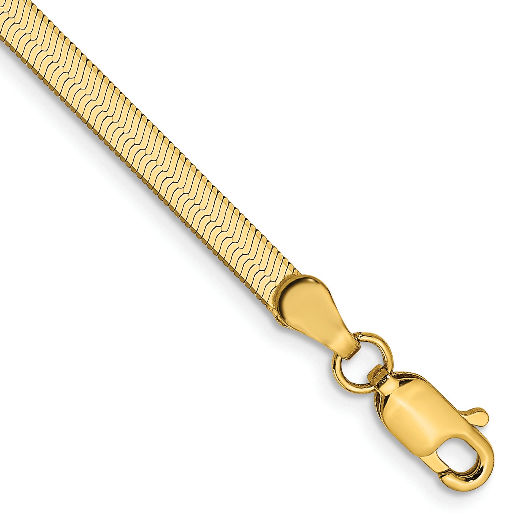 14K 7 inch 3mm Silky Herringbone with Lobster Clasp Bracelet Main image