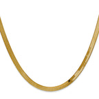 14K 8 inch 4mm Silky Herringbone with Lobster Clasp Bracelet
