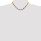 14K Yellow Gold Solid Herringbone Chain Necklace 4mm